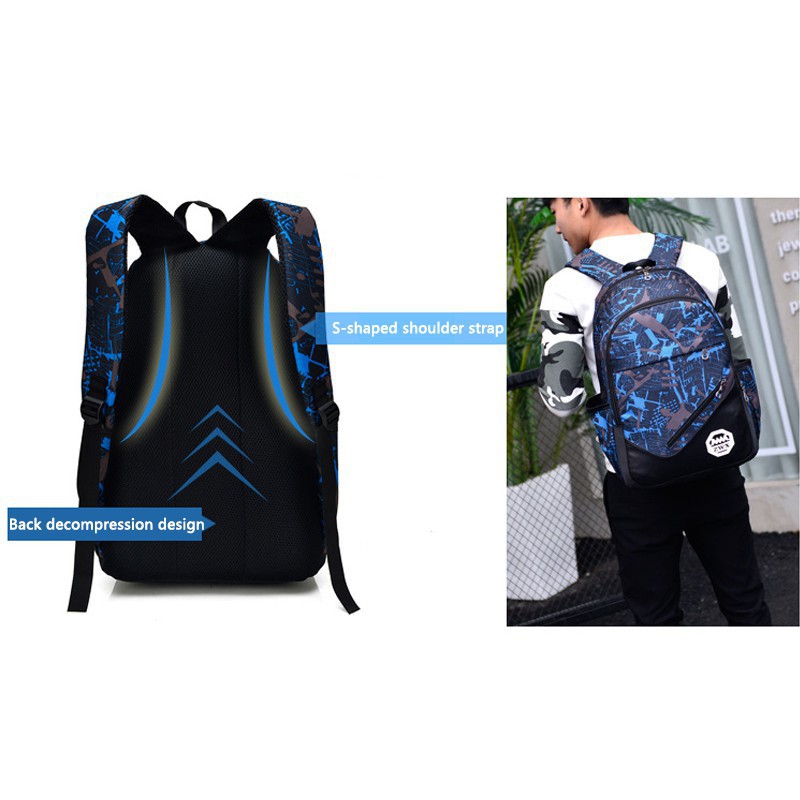 Mainland Tas Sekolah 3 in 1 Set Tas Ransel USB Charger Tas Selempang Tas Kecil Multifungsi ZWX TCR07