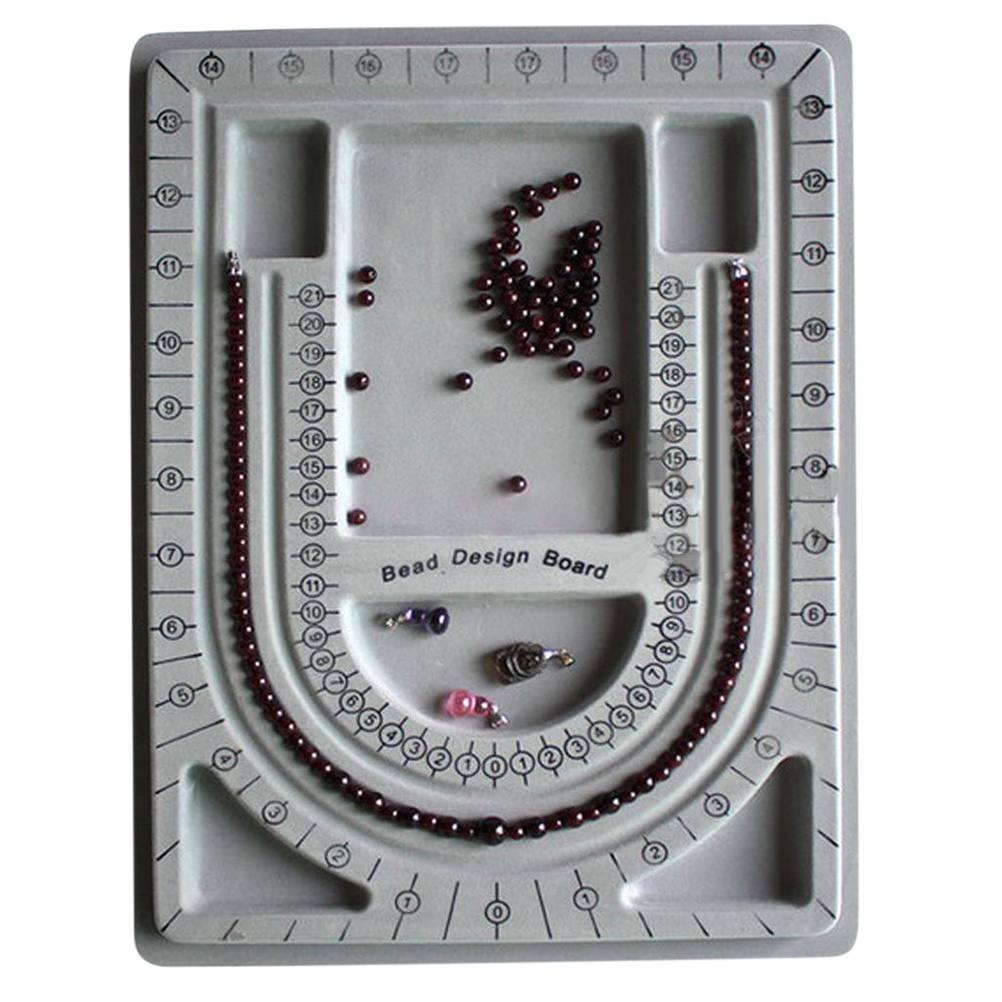 %Home &amp; living%%Flocked Bead Board String Craft Tool Beading Jewellery Design Organiser Tray 3C