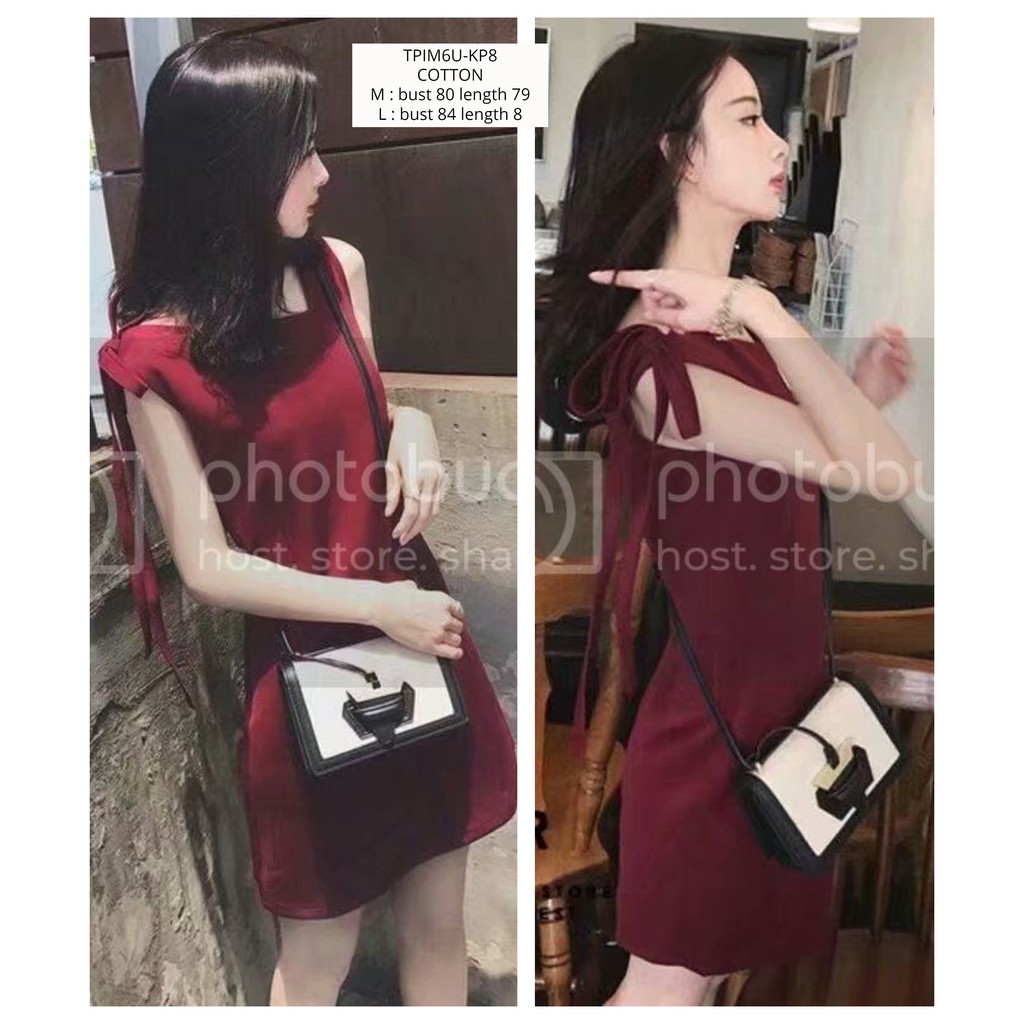 TPIM6U dress merah dress maroon dress mini dress pendek dress sexy dress simple dress pesta elegan