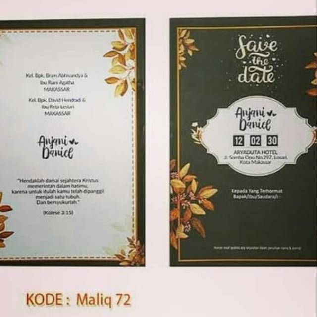 MALIQ 72 Blangko Undangan Nikah Khitan Kemasan Nikah