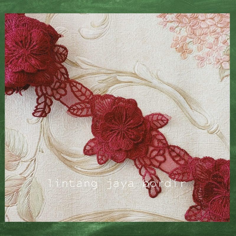 renda bordir roll aplikasi bunga cassandra