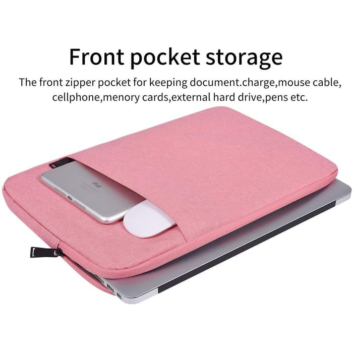 Tas Laptop Softcase Macbook Waterproof Nylon 13 inch - Pink