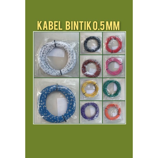 KABEL BINTIK 0,5 UNTUK RANGKAIAN KELISTRIKAN MOBIL DAN SEPEDA / KABEL LISTRIK / KABEL LISTRIK MOBIL