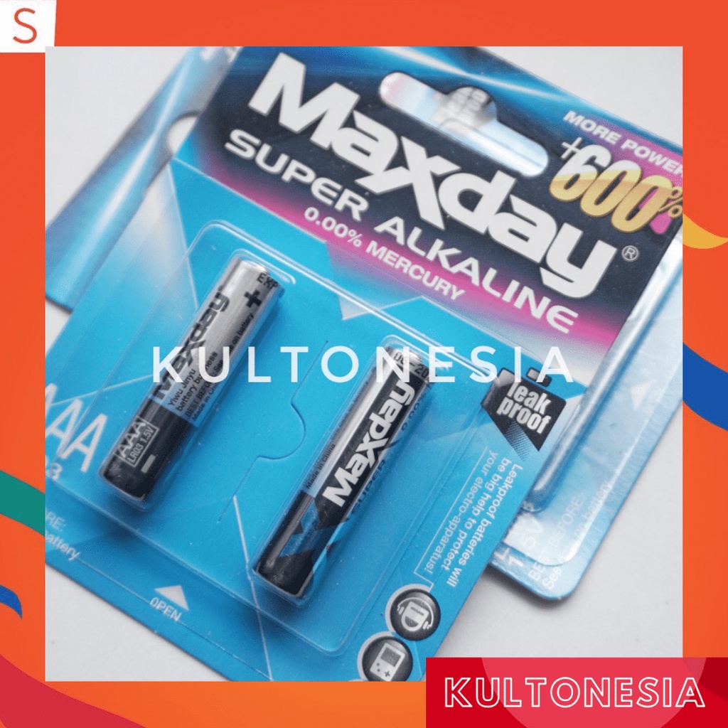 Baterai AAA Maxday Super ALKALINE 2 PCS Baterai AAA A3 1.5V MAXDAY Super Alkaline