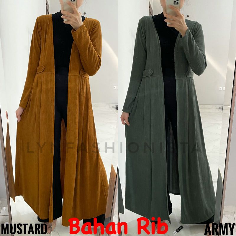 (BB MAX 70 KG)VIKA OUTER/CARDIGAN WANITA MUSLIMAH/LONG CARDI PANJANG POLOS PREMIUM-6