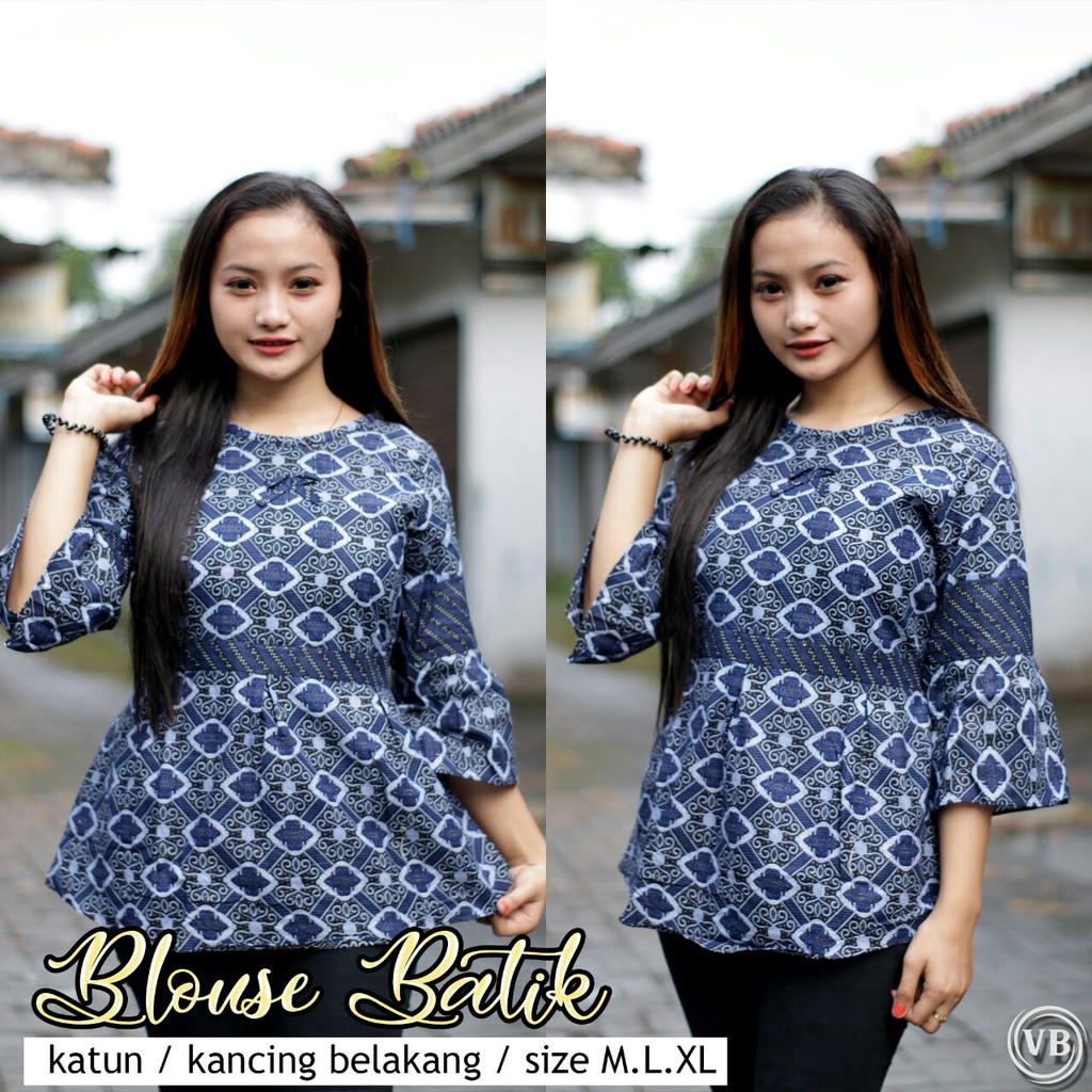 BK3 Atasan Lengan Pendek Risna Batik Blouse trompet HRB206 IPNU IPPNU 019