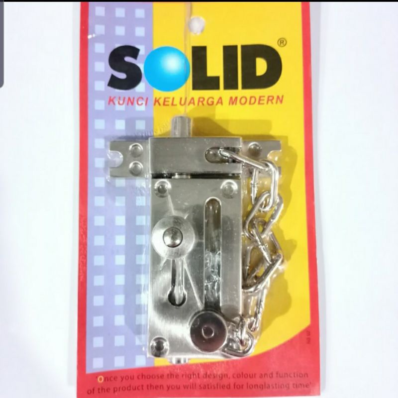 Grendel Rantai Stainless Solid - Slot Kunci Pintu Rantai Solid