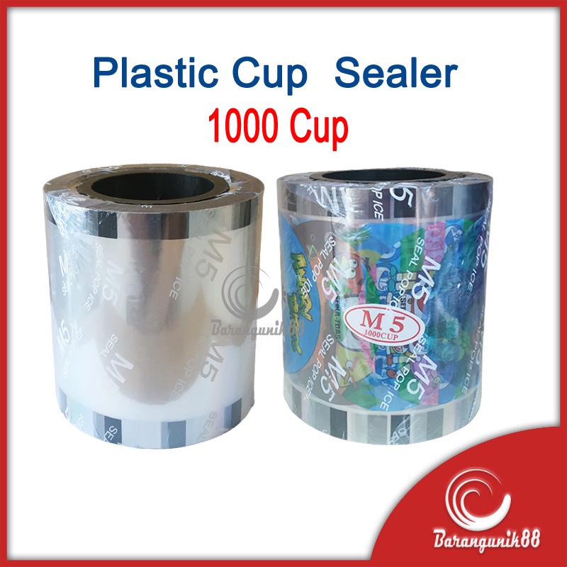 Plastik Lid Sealer Cup 1000 Cup Cup Sealer Seal Cup M5 Tutup Gelas Plastik Polos Motif