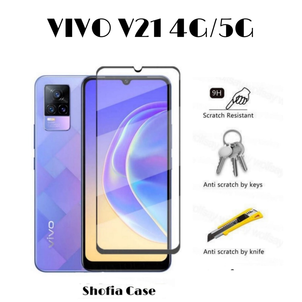 PROMO TEMPERED GLASS VIVO V21 4G/5G ANTI GORES KACA FULL LAYAR