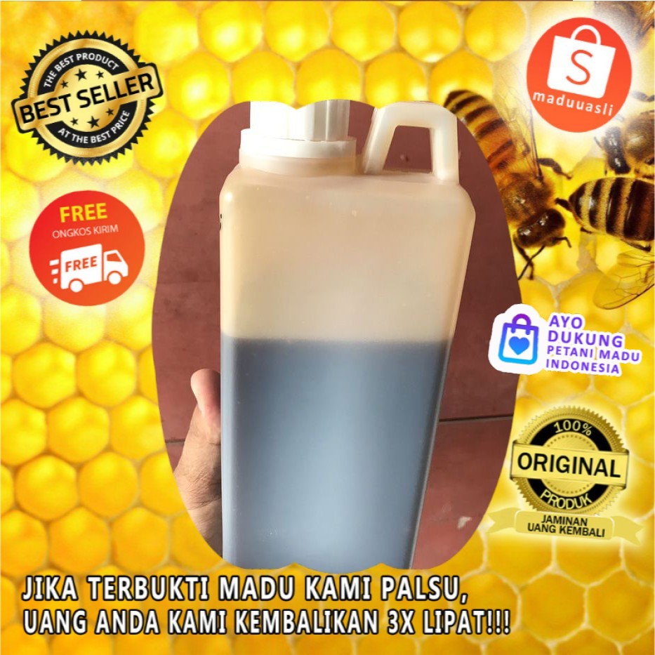 

Madu Murni Hitam Pahit Kental Tanpa Campuran Herbal 1kg -