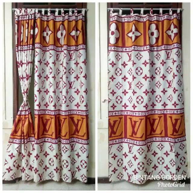  Gorden  Pintu  dan  Jendela  Murah Motif LV Shopee Indonesia