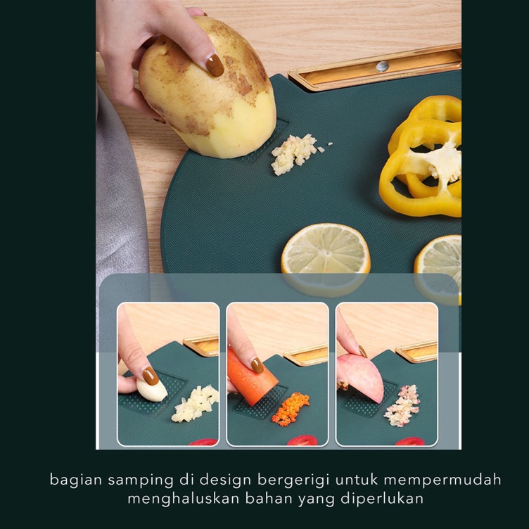 ( BISA COD ) PROMO TALENAN BULAT HIJAU EMERALD ANTI JAMUR BAKTERI / TALENAN SULTAN CUTTING BOARD / TALENAN BULAT BISA PUTAR 360 DERAJAT