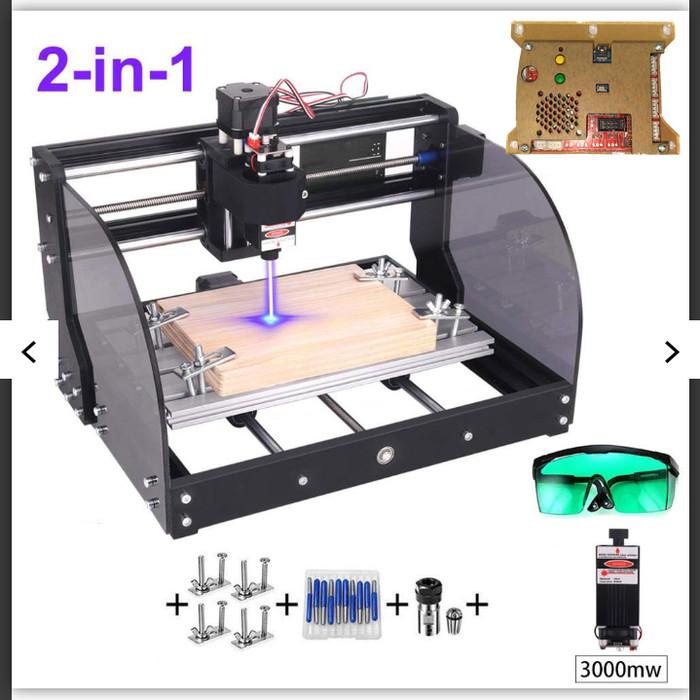 CNC Printer 3D Ukir Kayu Laser Engraving Machine DIY CNC3018 Twowin