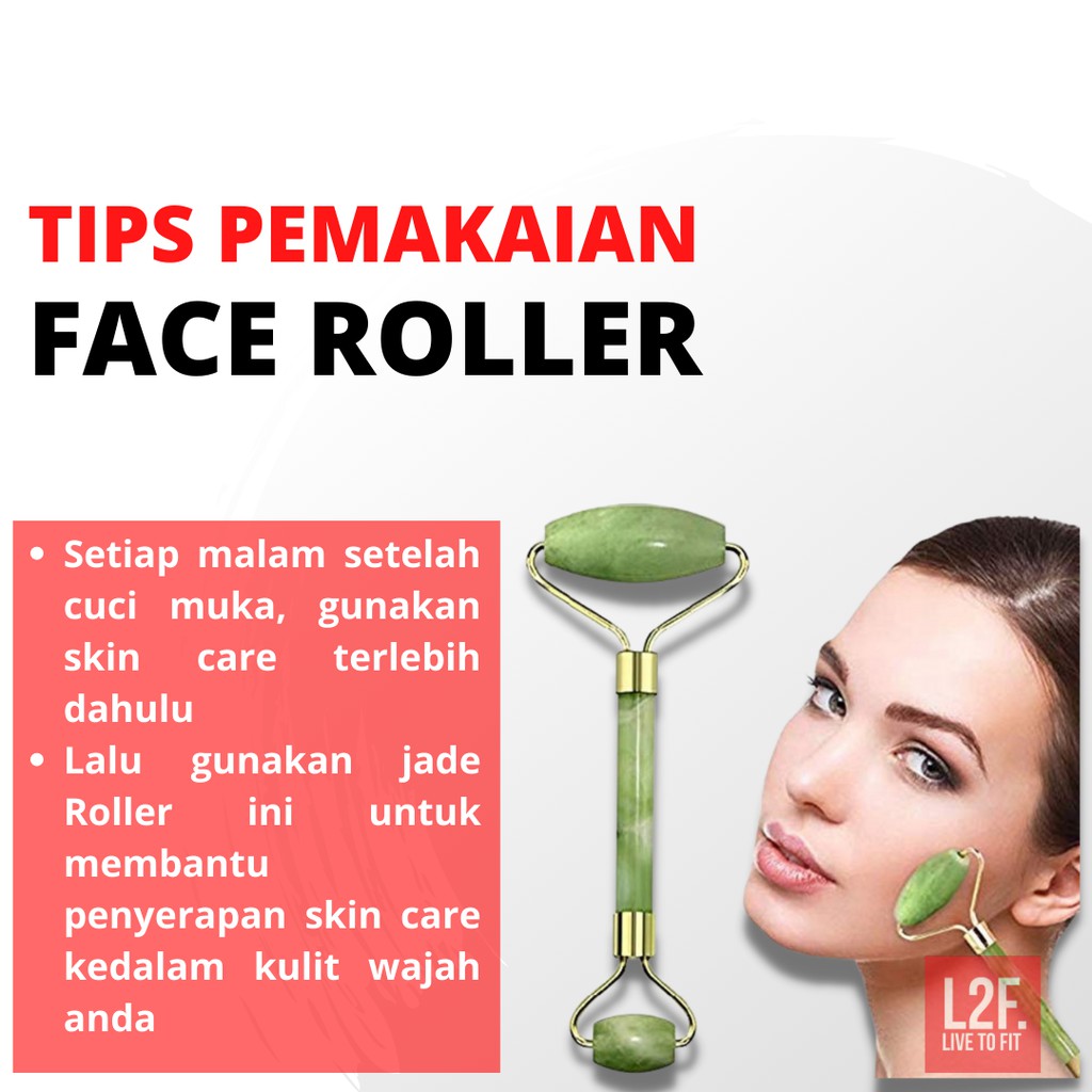 Guasha Face Roller Messager Jade Alat Pijat Penirus Muka Wajah Pipi