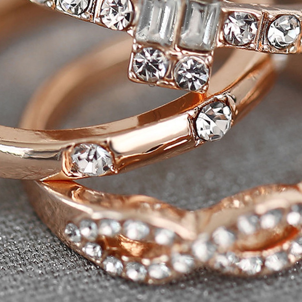 Hu Hu Hu Hu Hu Alat Bantu Pasang Kacamata♡ 3pcs / Set Cincin Jari Gaya Minimalis Untuk Dekorasi Harian