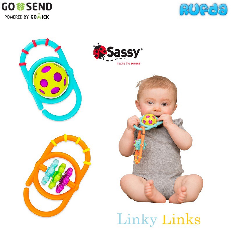 Sassy Linky Links Mainan Anak Bayi 2in1 Rattle dan Rantai