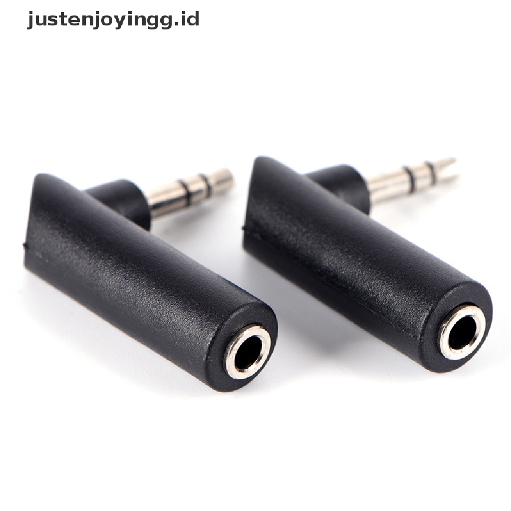 Adapter Extension Audio Stereo Male Ke Female Sudut Kanan 90 Derajat 3 Pole 3.5mm