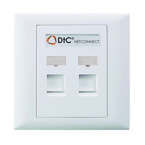 DTC-Netconnect 2102401 Faceplate British 2 Port with Shutter