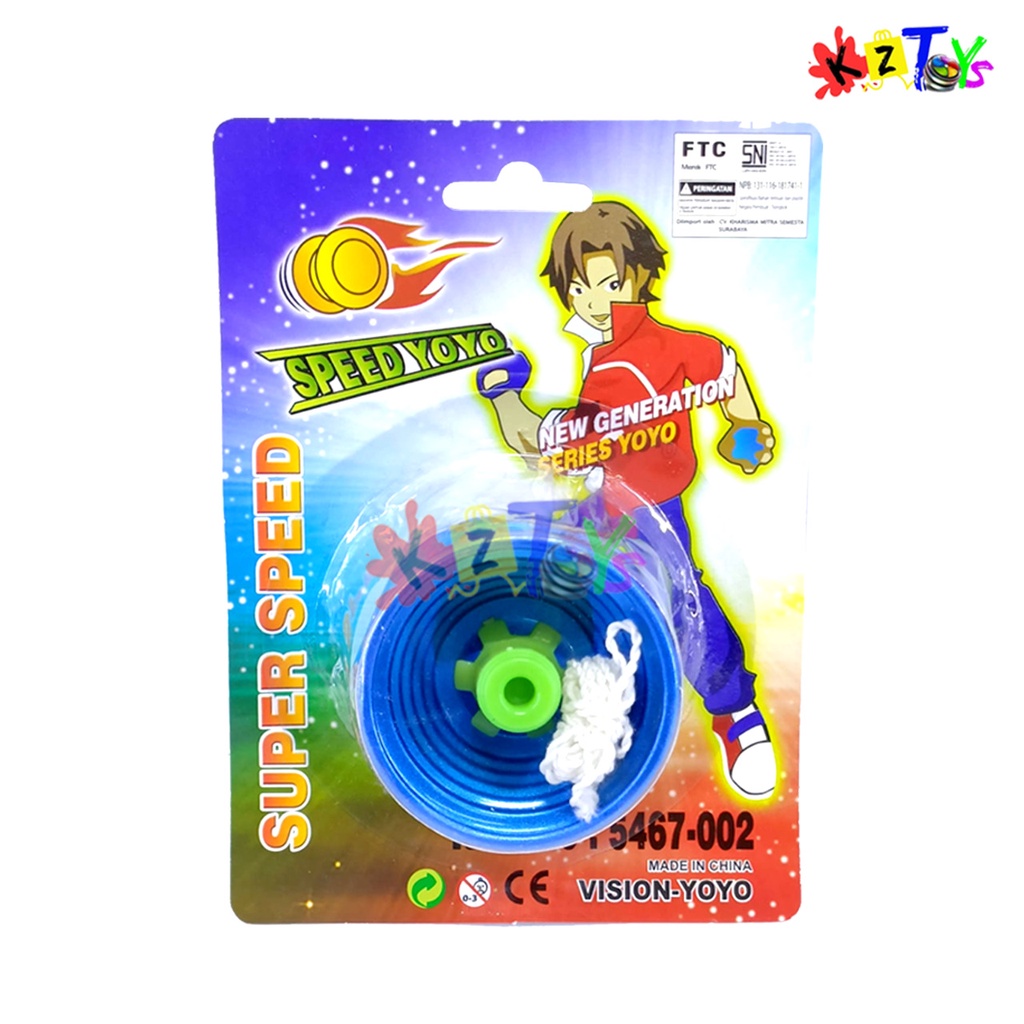 MAINAN YOYO PAPAN 3 BEARING SUPER SPEED VISION KEKINIAN