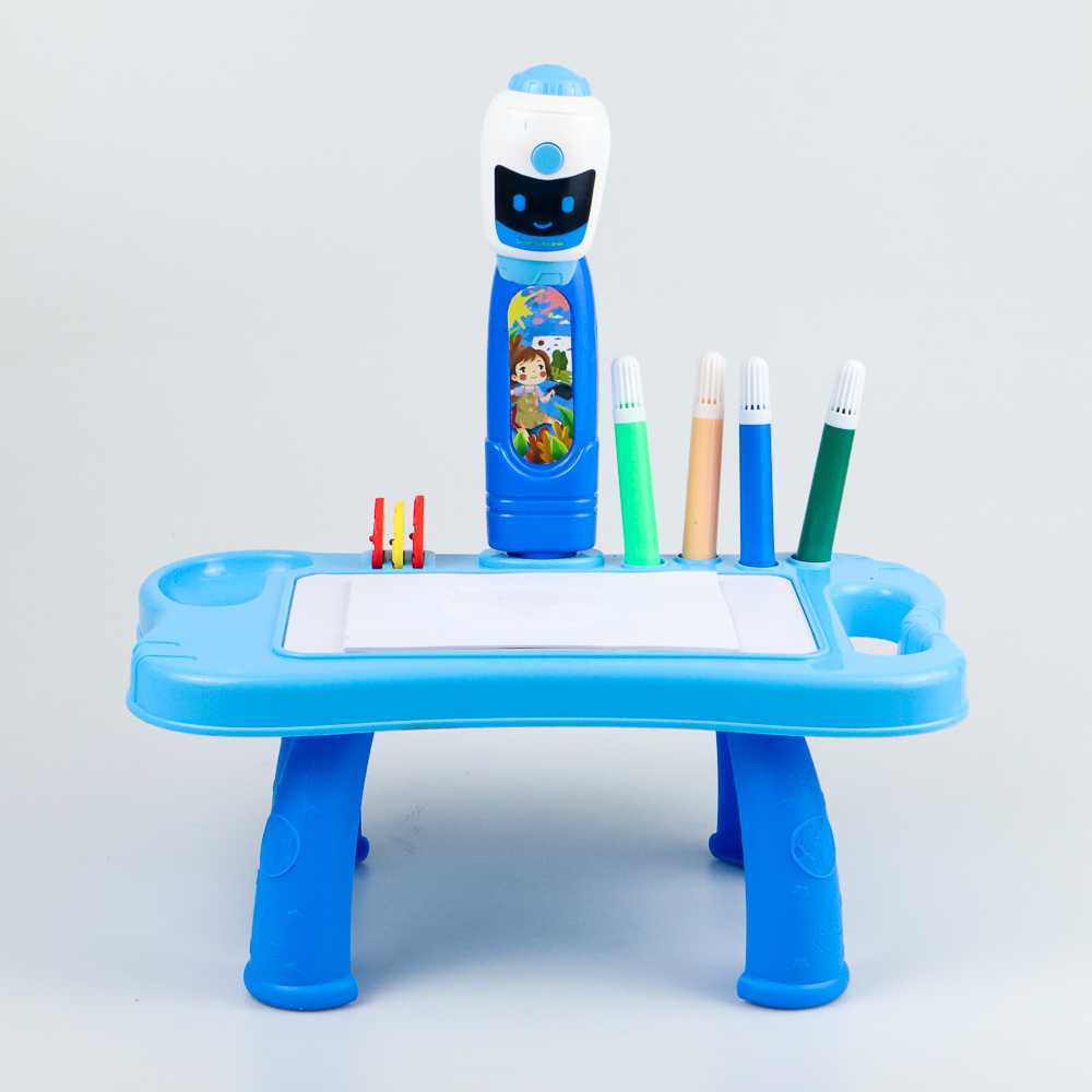 TD-REN BLUEBEE Meja Bermain Anak LED Projector Art Drawing Board - WBP23