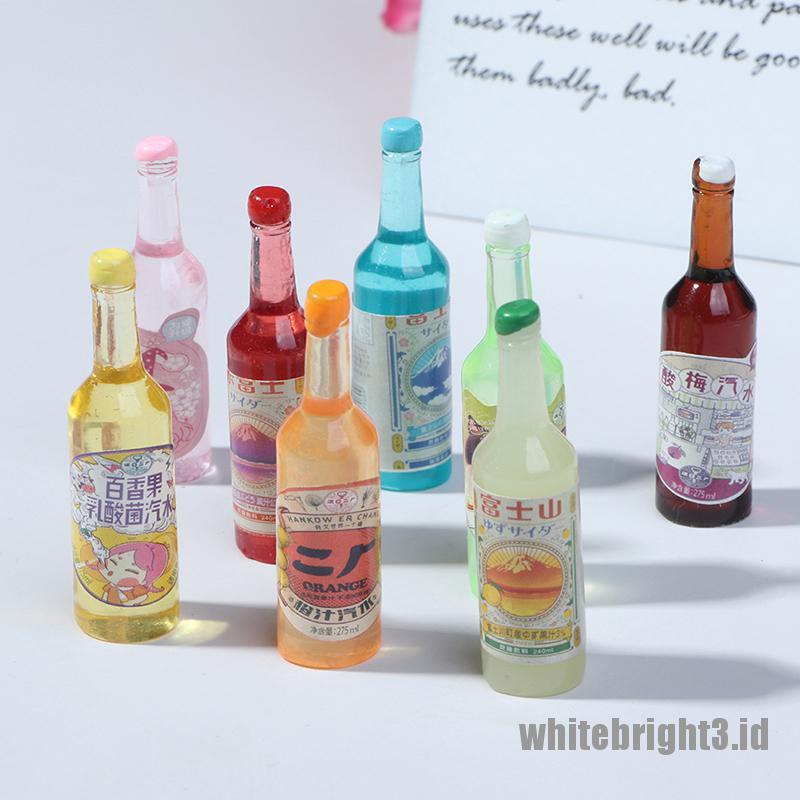 (white3) 5pcs Miniatur Botol Soda / Air Minum Skala 1: 12 Untuk Dekorasi Dapur Rumah Boneka