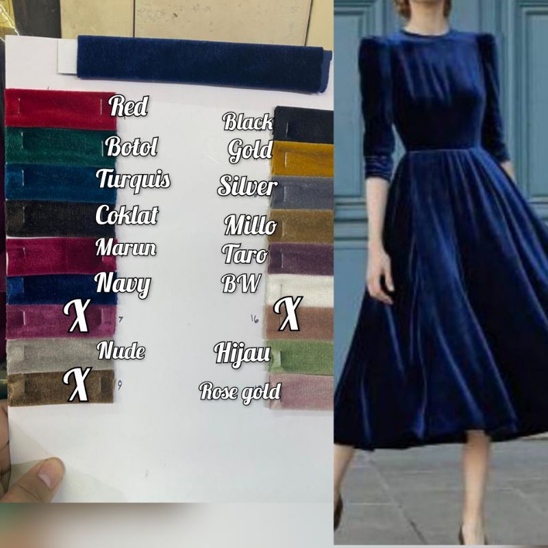 Bahan bludru. Kain beludru. Bahan kebaya