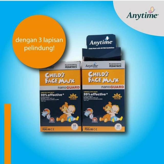 ANYTIME CHILD'S FACE MASK ISI 5 PCS