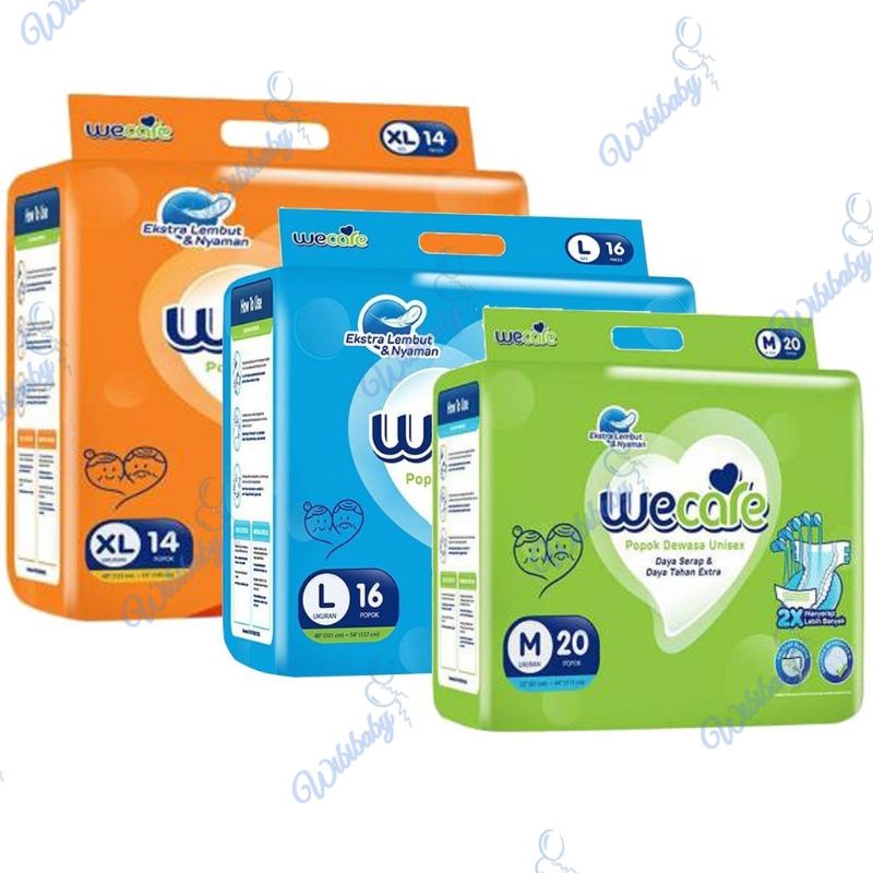 WeCare Adult Diapers /We Care Popok Dewasa Tipe Perekat M20/L16/XL14