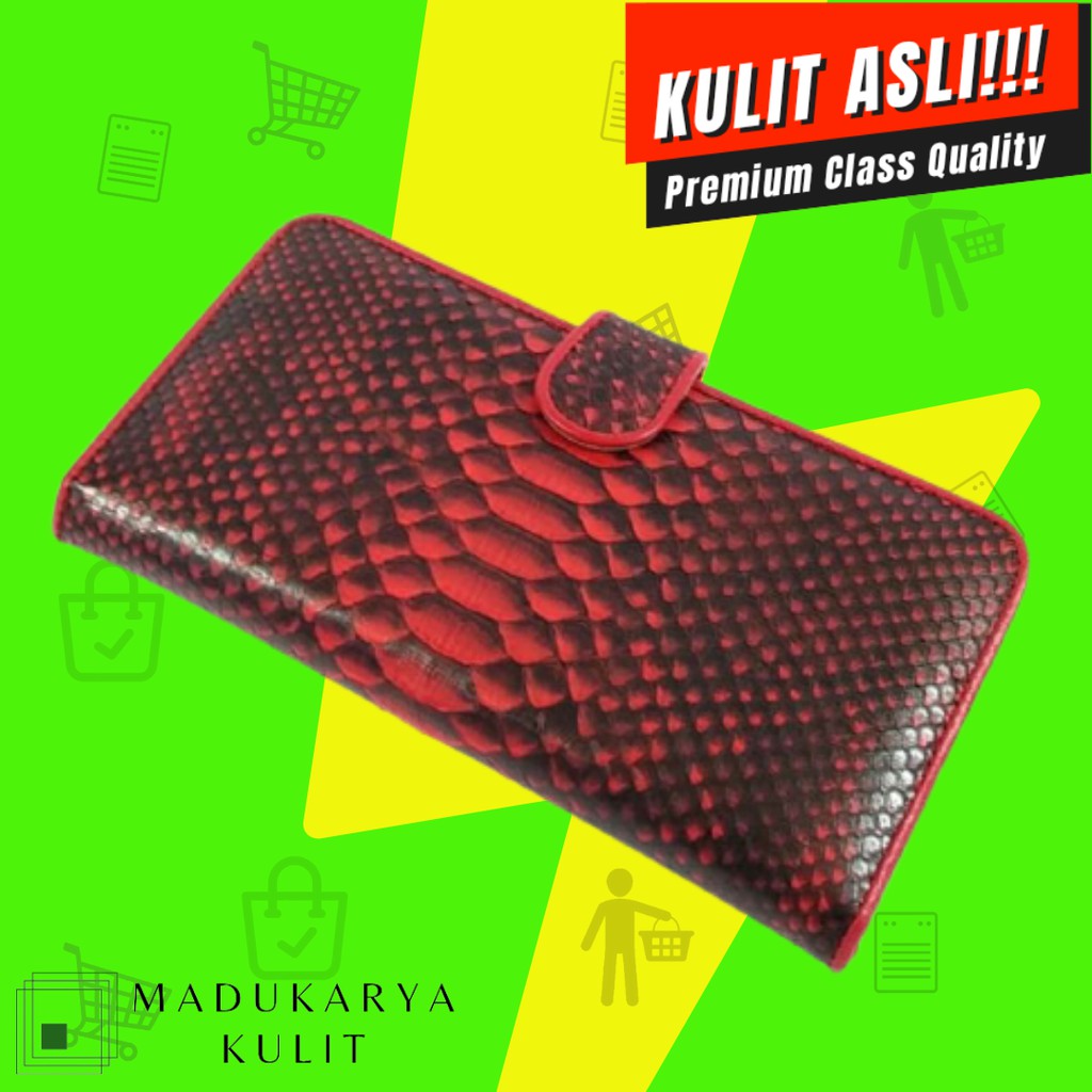 Dompet panjang Dompet pria 100% Dompet kulit ular asli