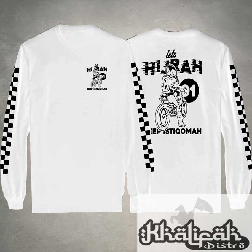 BAJU DISTRO ISLAMI LETS HIJRAH PUTIH
