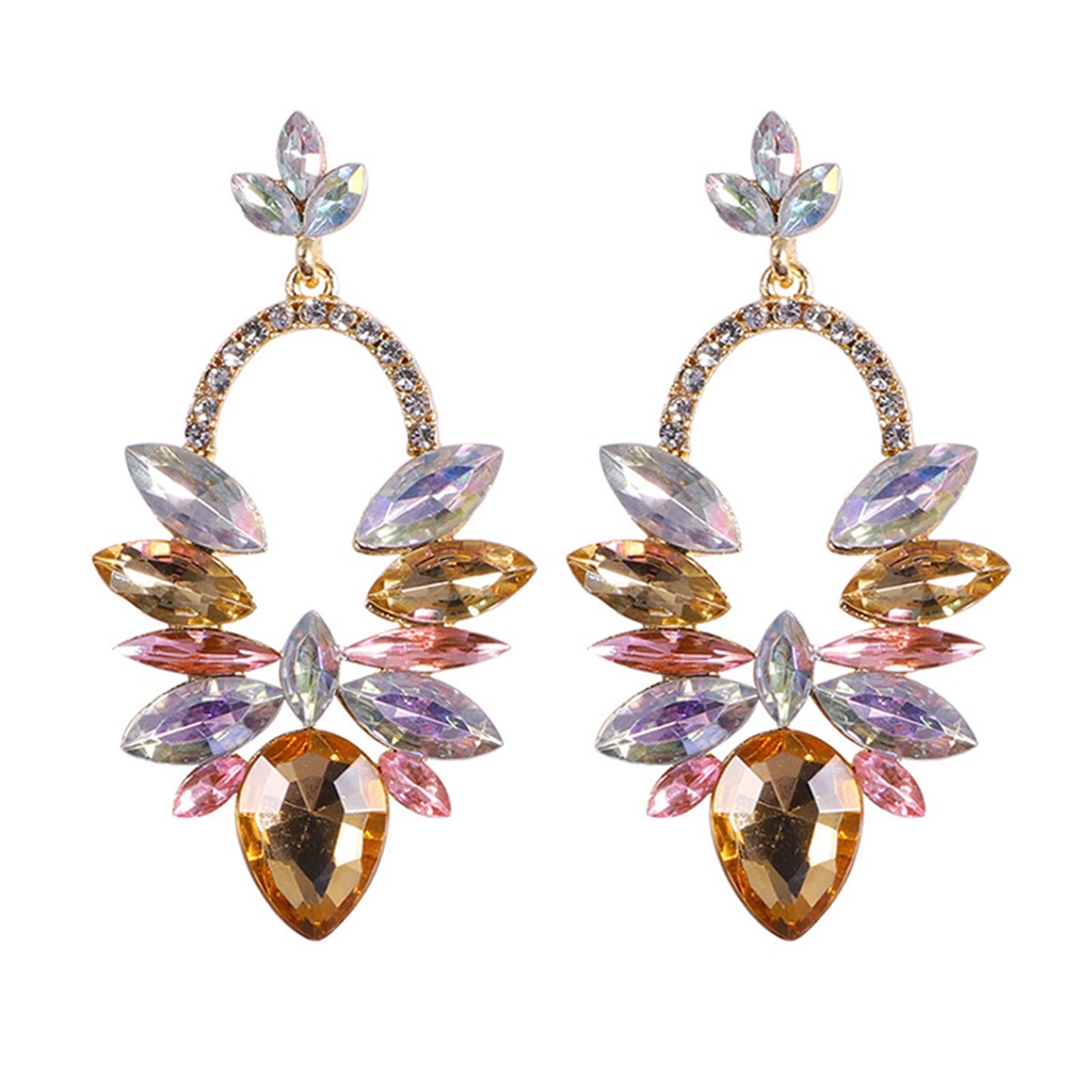 Hu Hu Hu Hu Hu Alat Bantu Pasang Kacamata♡ 1 Pasang Anting Stud Berlian Imitasi Bentuk Tetesan Air Warna Permen Untuk Wanita