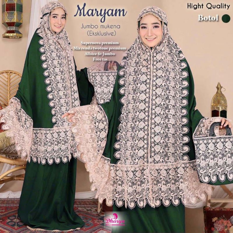 Maryam mukena renda mewah jumbo