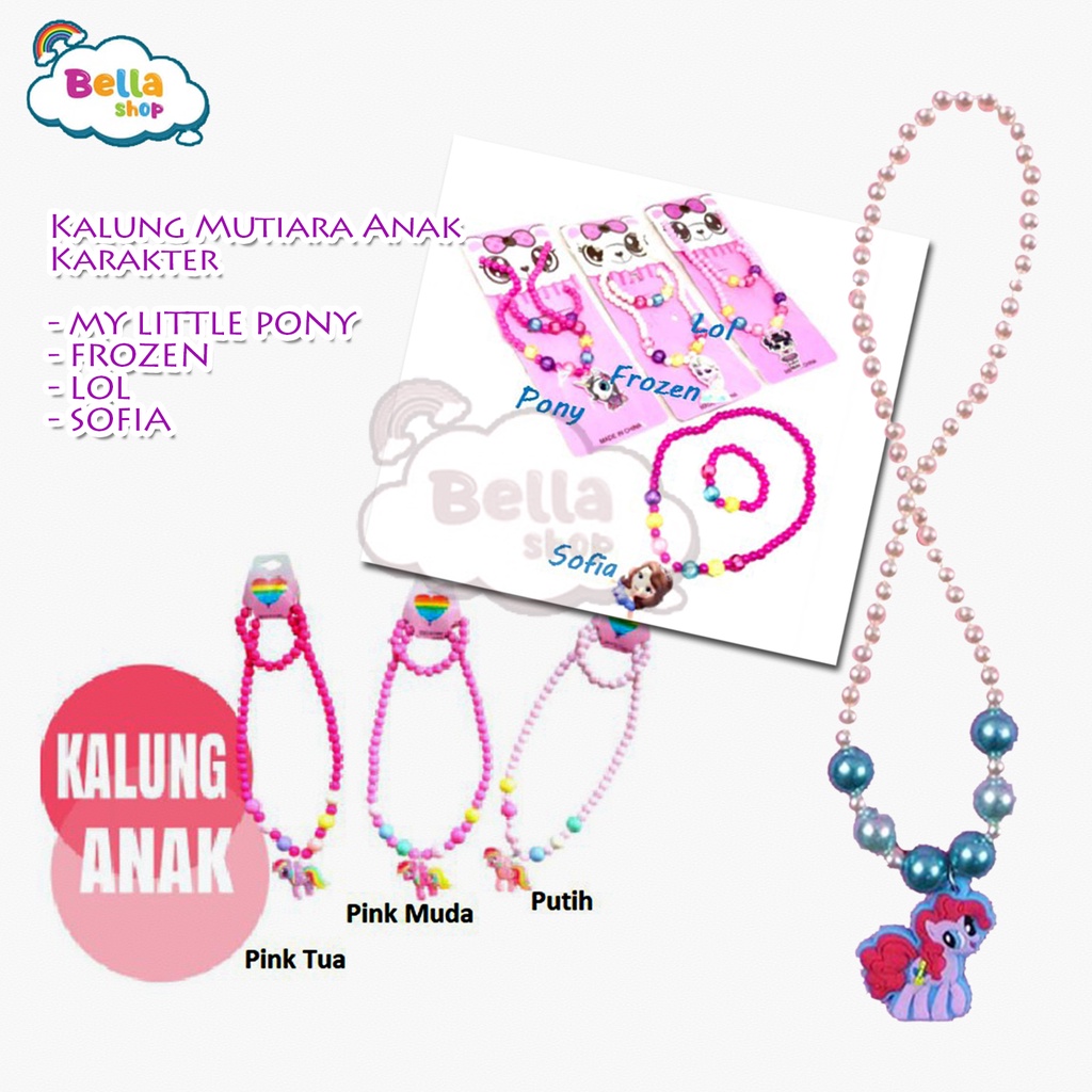 Kalung Mutiara Anak Karakter - Bella Shop