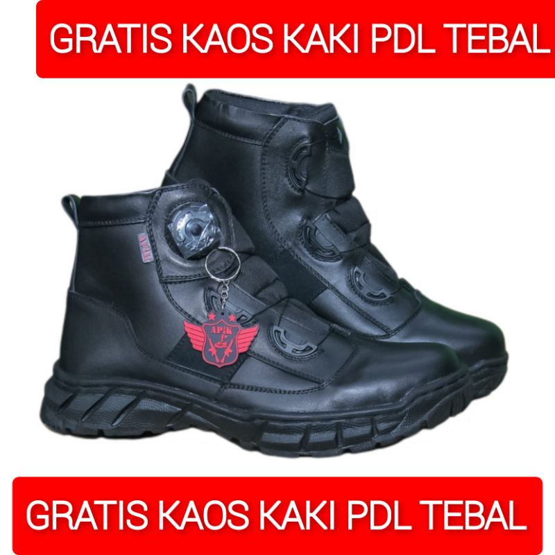 SEPATU PDL TALI PUTAR SATLANTAS MODEL MIDTREX PENDEK MERK APIK KULIT SAPI ASLI SEPATU PDL DINAS LAPANGAN TNI POLRI SECURITY SEPATU BOOTS PRIA DAN WANITA SEPATU PDL POLANTAS MODEL TERBARU