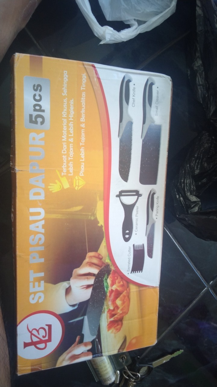 (5 In 1) Set Pisau Dapur 5 Pcs, Tajam!