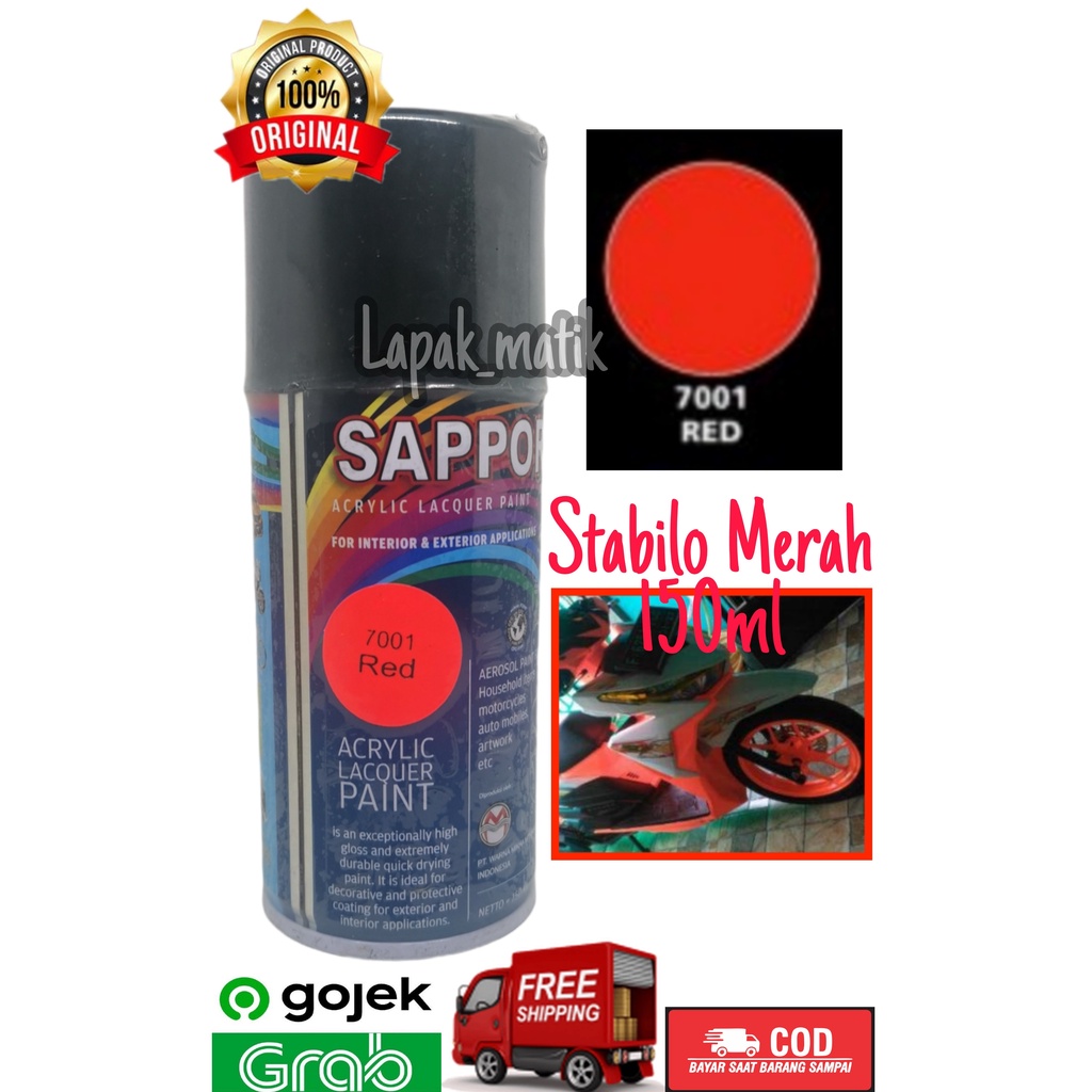 Pilok Sapporo Stabilo MERAH 7001 150mL warna SKOTLITE RED