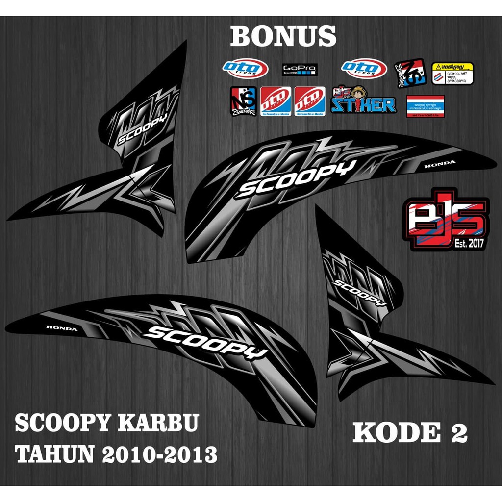 Striping scoopy karbu - Stiker Decal scoopy karbu 2010-2013 kode 2