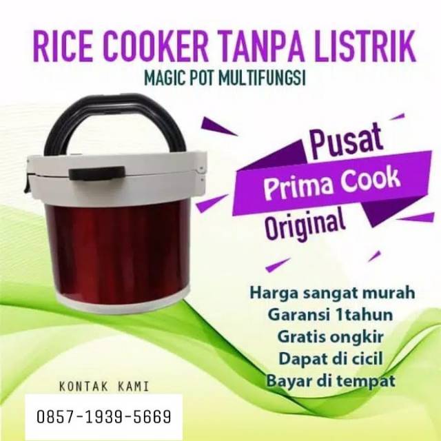 Rice cooker Magicom magic jar penanak nasi tanpa listrik prima cook original