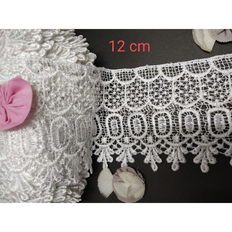 Renda bordir giper renda giper putih renda lebar renda oki renda mukena renda baju