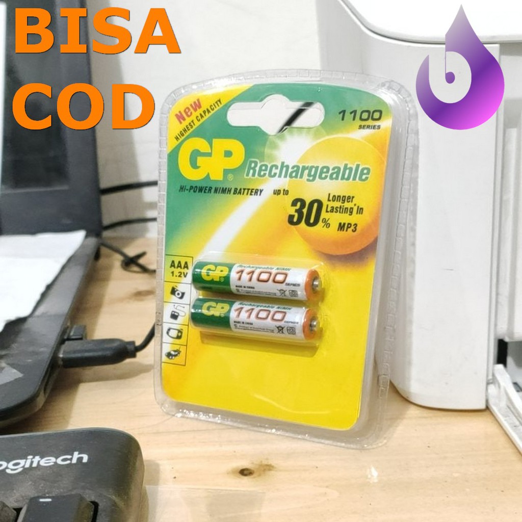 ASLI batu Battery A3 AAA GP 1100 isi ulang Rechargeable Ori