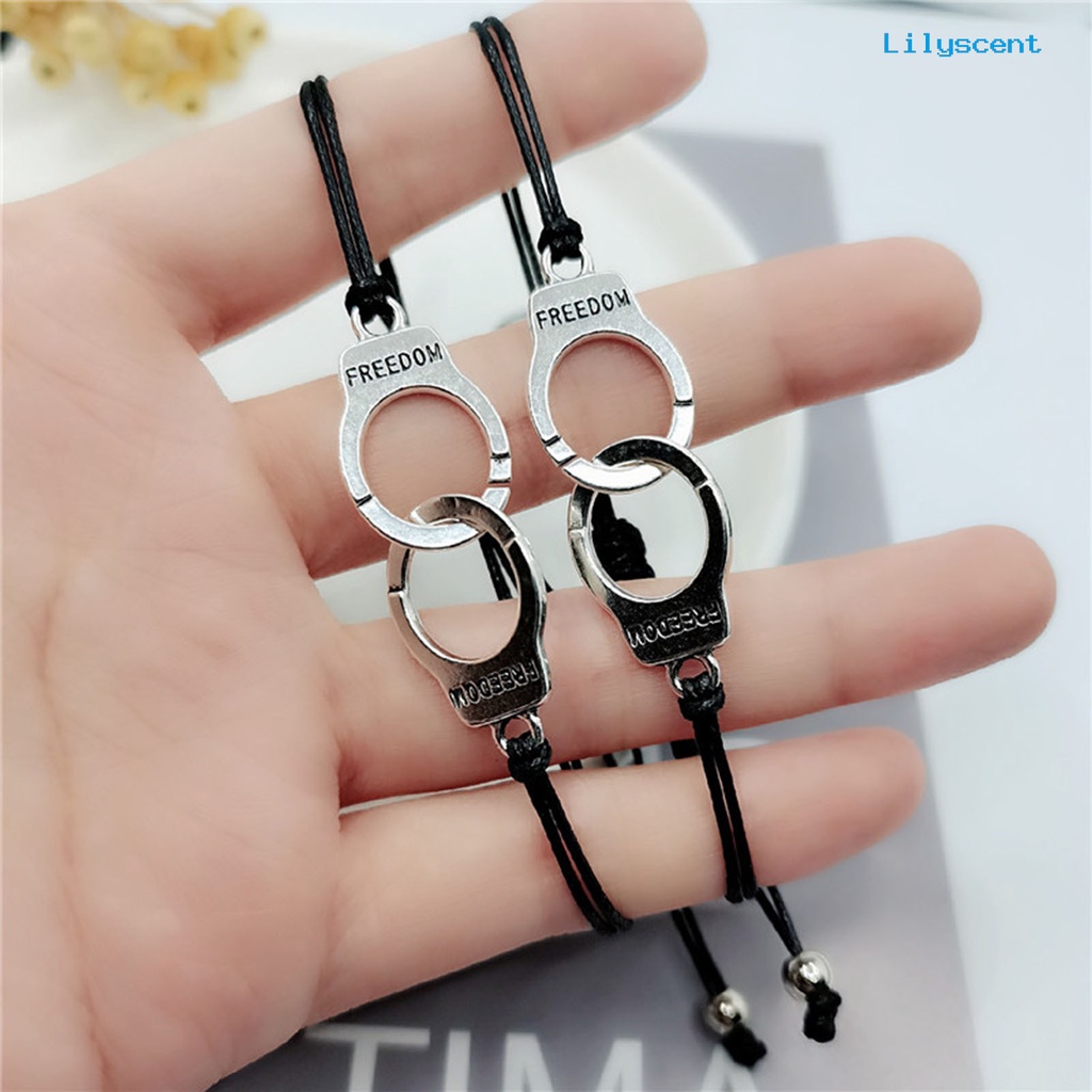 2pcs Gelang Persahabatan Dapat Disesuaikan Bahan Alloy Untuk Unisex