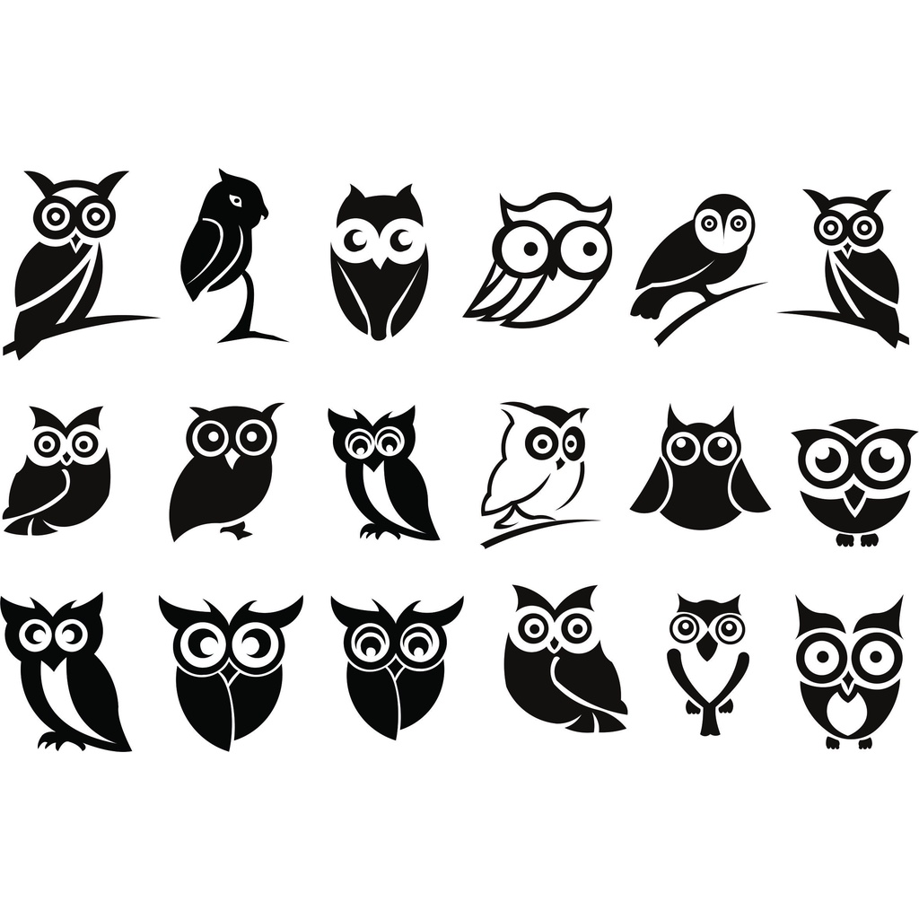 OWL Silhouette Vector Set - Coreldraw