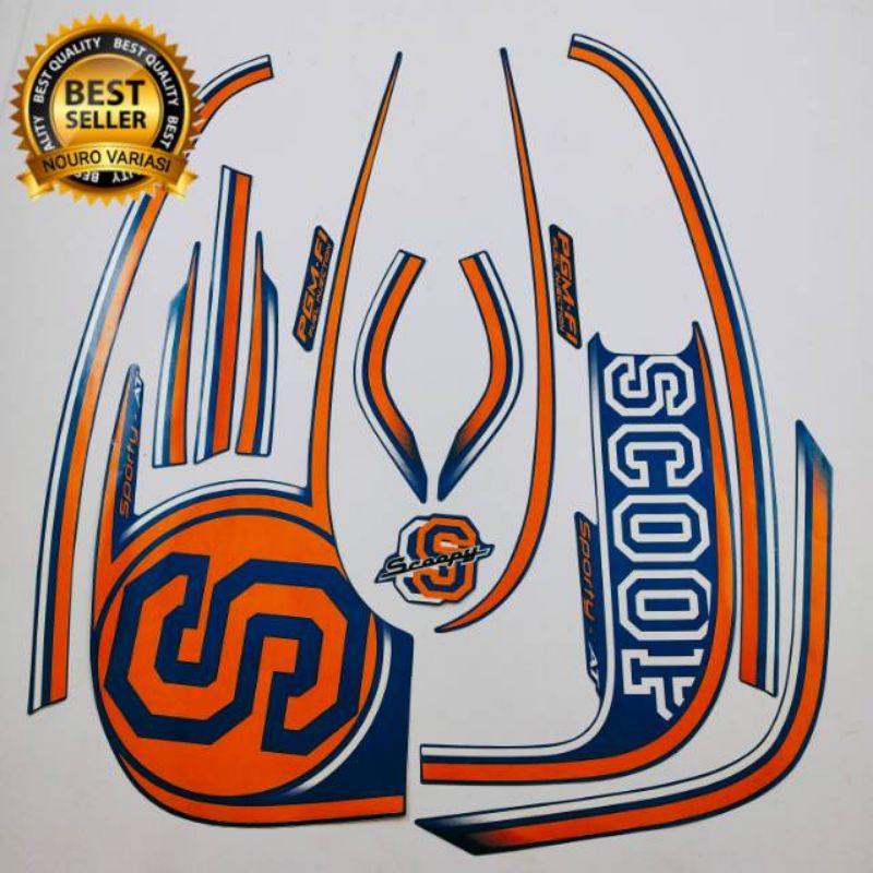 STRIPING STICKER SCOOPY SPORTY 2014 BODY BIRU STICKER SCOOPY 2014 BIRU