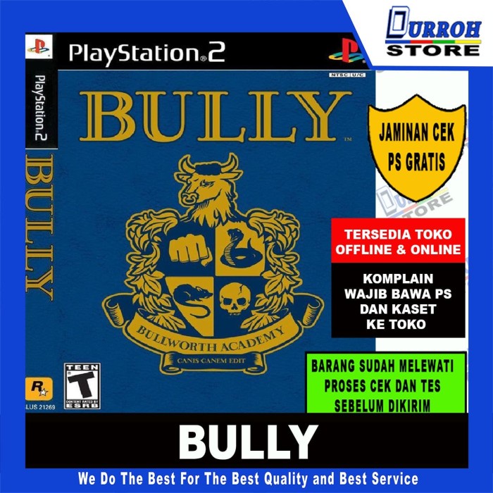 (READY) KASET GAME PS2 BULLY - No Cover