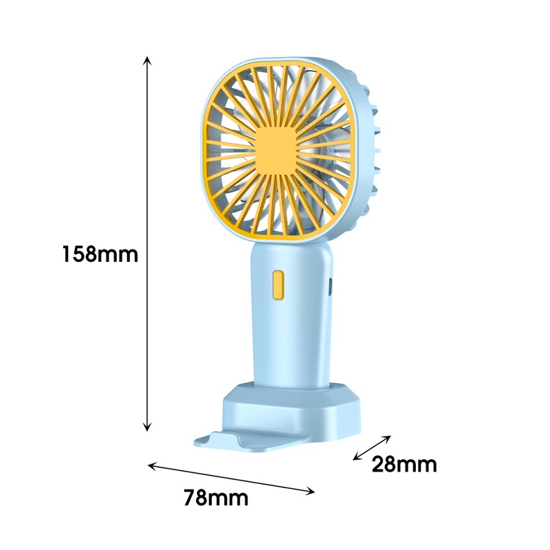 Kipas Angin Mini Handheld / Meja Usb Rechargeable Hening 3-kecepatan Dengan Base Support