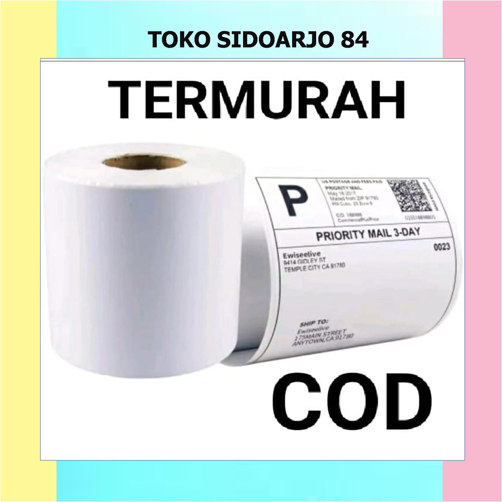 Kertas Thermal Label Barcode 100 x 150 mm ukuran A6 isi 500pcs murah