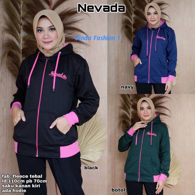 JAKET HOODIE WANITA NVD BORDIR