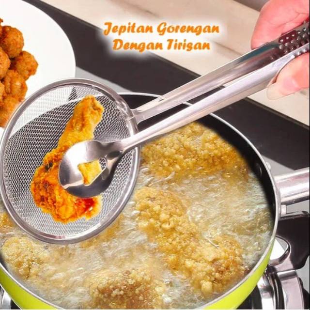 JEPITAN GORENGAN DENGAN TIRISAN MINYAK (BAHAN STAINLESS, TAHAN PANAS)