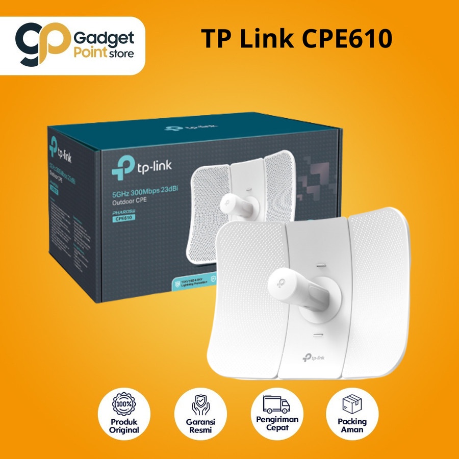 TP Link CPE610 5GHz 300Mbps 23dBi Outdoor CPE - Garansi 1 Tahun