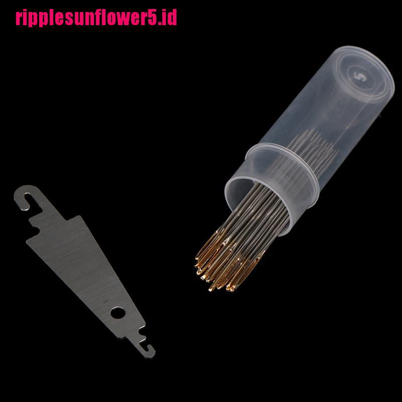 30pcs Jarum Jahit Bordir Cross Stitch Tangan Desain Mata Emas